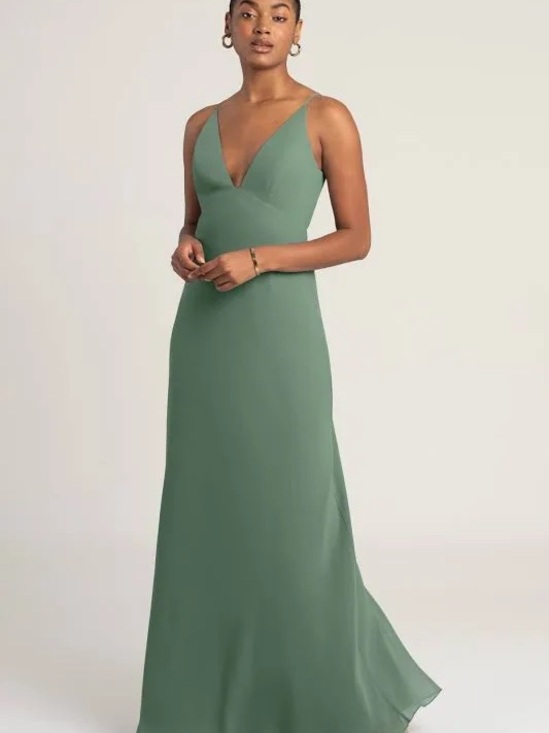 Jenny Yoo Dresses & Skirts - NEW Jenny Yoo Collection Jude Eucalyptus V-Neck Green Evening Dress Luxe Chiffon